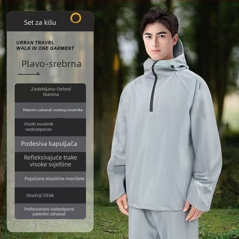 Dvodijelni kišni komplet za motocikl: jakna i hlače, unisex, za vožnju