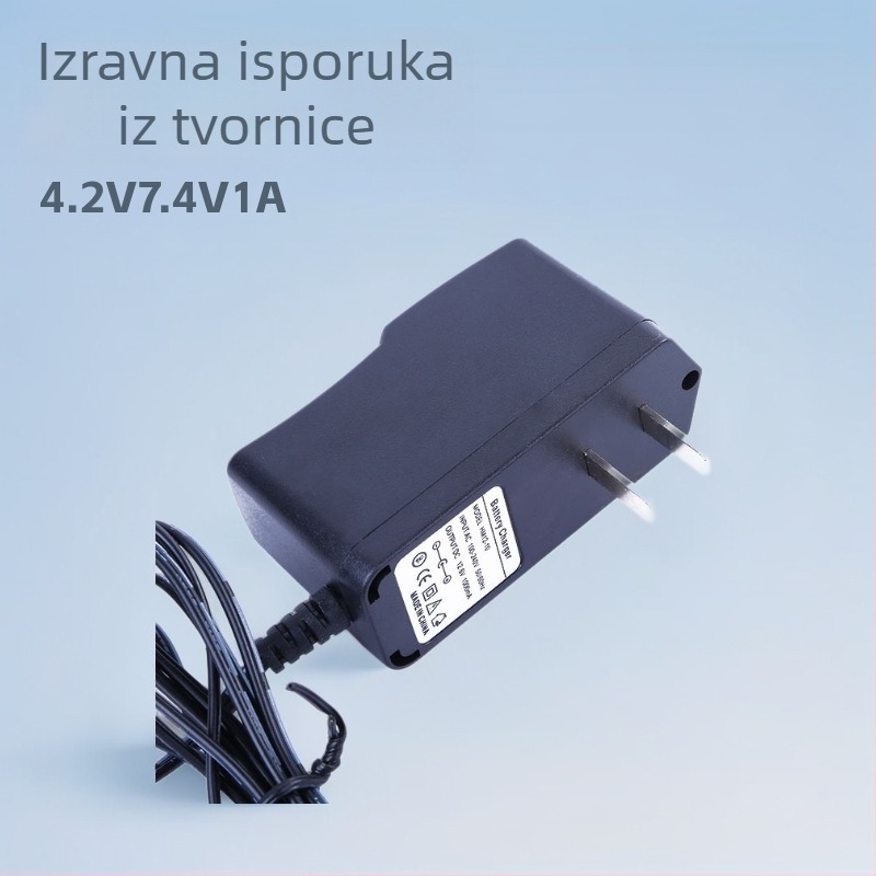 Jiaxing Source Litij-ionski punjač baterije za grijanu odjeću i rukavice — ulaz 220V, izlaz DC 8.4V 1A, CE certificirano