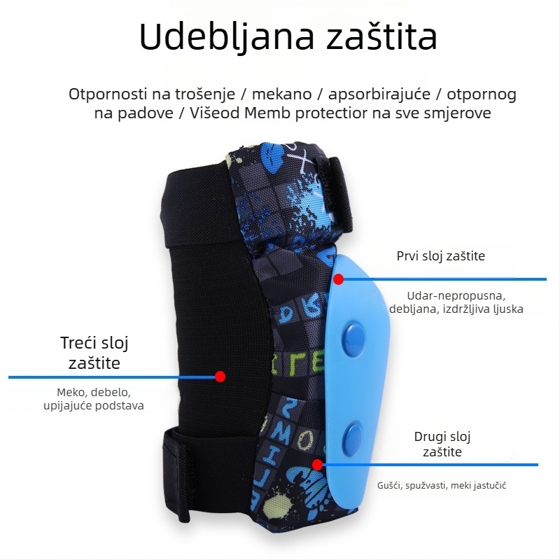 Roselle Dječji set zaštite za rolanje: zaštitni za dlan, lakat i koljeno od pjene