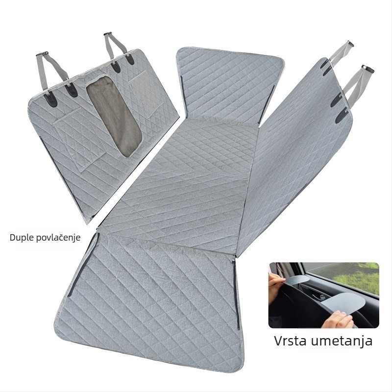 Podmetač za auto za pse, vodootporan, otporan na mrlje, odvojiva, potpuno zatvorenа, Oxford platno, punilo PP pamuk 80 g