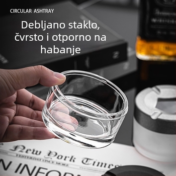 Pepeljak s poklopcem za auto, dom i ured – konstrukcija od nehrđajućeg čelika, aluminija i stakla, s mogućnošću pohrane