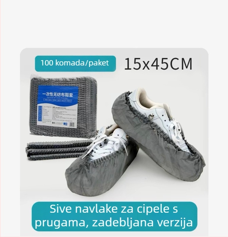 Jednokratne navlake za cipele od netkanog materijala, pojačane, protuklizne, protu prašine, biološki razgradive, za unutarnje radionice