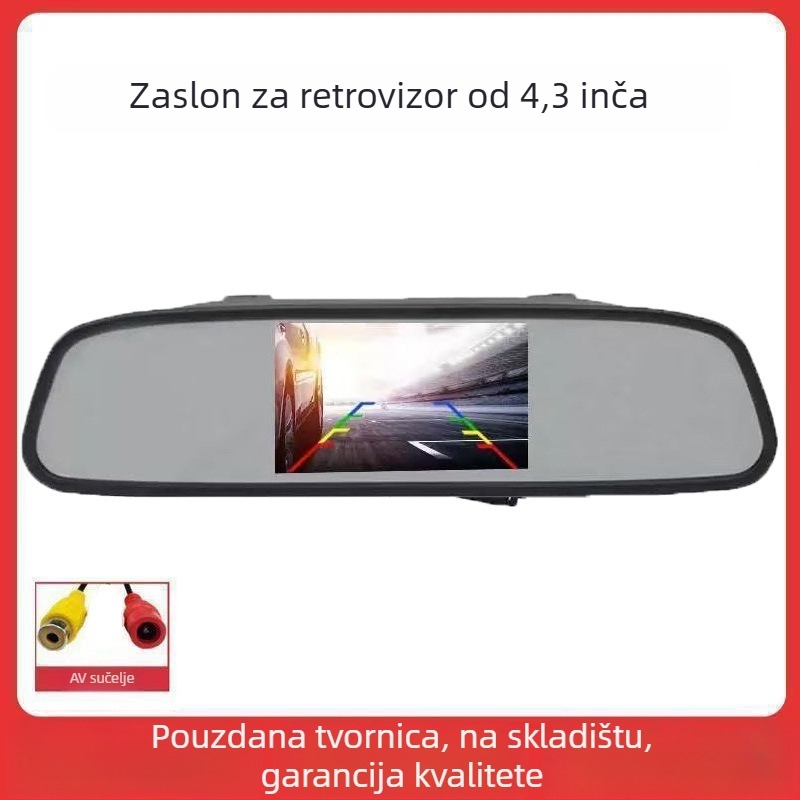 Zaslon za stražnje gledanje automobila (LED zaslon, 800x480, univerzalna kompatibilnost s pločom instrumenta, univerzalni model)