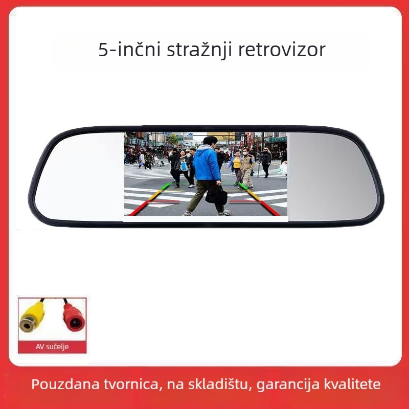 Zaslon za stražnje gledanje automobila (LED zaslon, 800x480, univerzalna kompatibilnost s pločom instrumenta, univerzalni model)