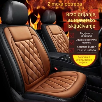 Grafenski grijaći jastuk za auto sjedalo, zimska verzija, jednosjedni jastuk bez naslona, plišasti nadjev