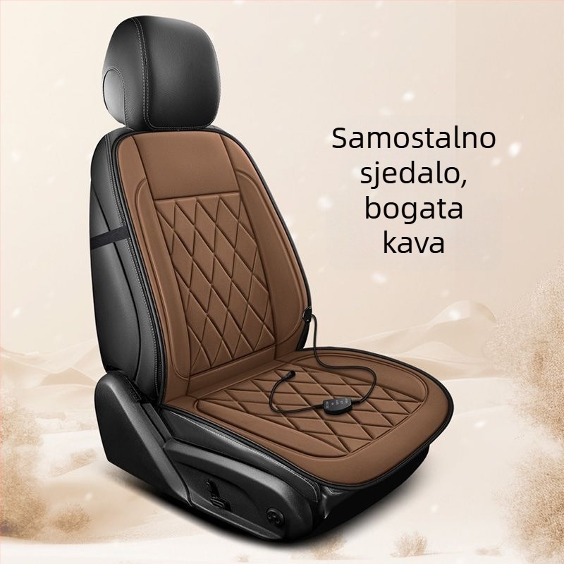 Grafenski grijaći jastuk za auto sjedalo, zimska verzija, jednosjedni jastuk bez naslona, plišasti nadjev