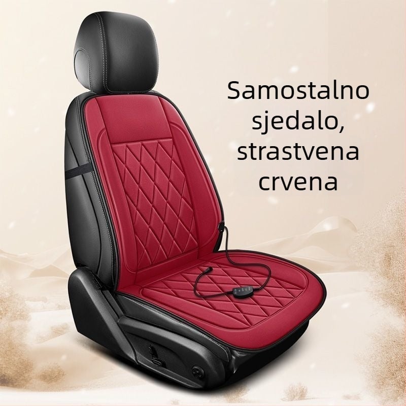 Grafenski grijaći jastuk za auto sjedalo, zimska verzija, jednosjedni jastuk bez naslona, plišasti nadjev