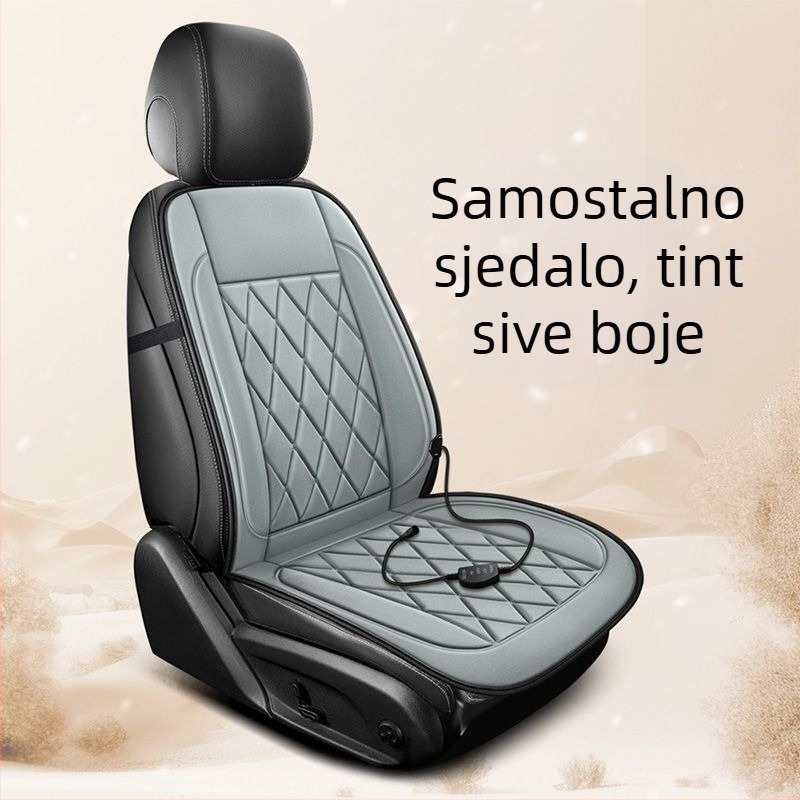 Grafenski grijaći jastuk za auto sjedalo, zimska verzija, jednosjedni jastuk bez naslona, plišasti nadjev