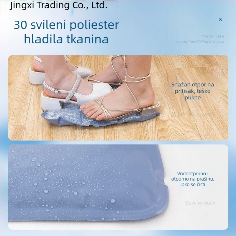 Gel ledena podloga za ljetno hlađenje – prozračni PVC materijal, punjenje od ledenih kristala, moderni minimalistički stil, prevencija toplinskog udara (Brand: Scenery)