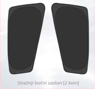 Panel sjenila prozora automobila, poliester, ugrađena montaža, prilagodljiv, za posebne modele automobila