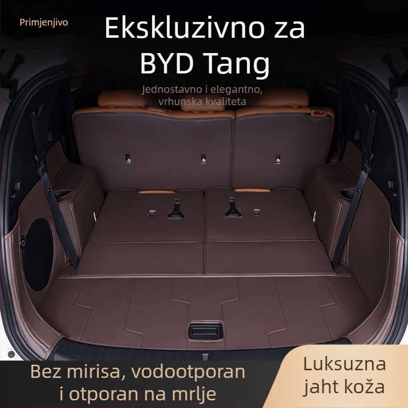 Podloga za prtljažnik BYD Tang DMI, potpuno prekrivanje, 2024 Honor izdanje Tang EV s 7 sjedala, materijal: TPE+XPE s protukliznim slojem, šifra proizvoda 71004, vrhunska kvaliteta, prilagodba dostupna.
