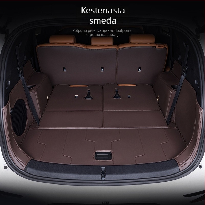 Podloga za prtljažnik BYD Tang DMI, potpuno prekrivanje, 2024 Honor izdanje Tang EV s 7 sjedala, materijal: TPE+XPE s protukliznim slojem, šifra proizvoda 71004, vrhunska kvaliteta, prilagodba dostupna.