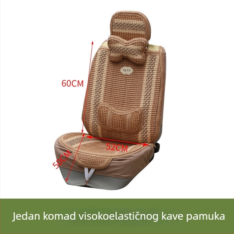 Set jastuka za sjedalo automobila od visokoelastičnog pamuka, za sve sezone, minimalistički dizajn, ventilacija