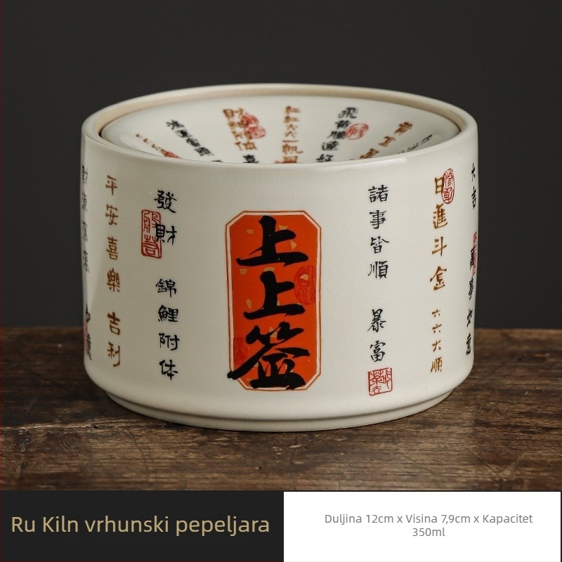 Pepelnjak s poklopcem • Ru kiln keramika • minimalistički dodatak za čajni set • s ispisanim logom