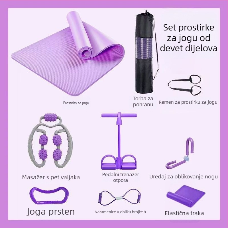 Set joga podloga za početnike – kućna upotreba, za muškarce i žene, oblikovanje struka, konturiranje tijela, lijepe stražnjice i leđa, mršavljenje i fitness