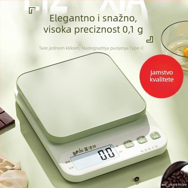 Kuhinjska vaga, elektronička vaga za grame, visoka preciznost, USB napajanje, za kuhanje i pečenje kod kuće