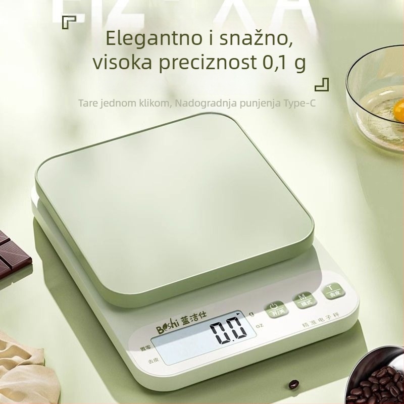 Kuhinjska vaga, elektronička vaga za grame, visoka preciznost, USB napajanje, za kuhanje i pečenje kod kuće