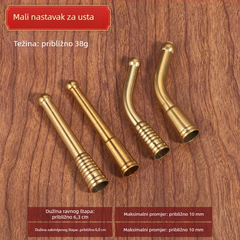 Medenasti savijeni usnik za lulu, klasični stil, suhi duhan
