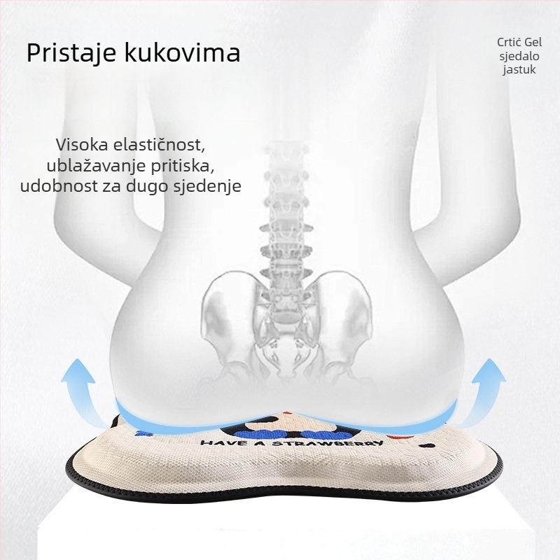 Gel jastuk za sjedalo za automobil i ured | Stil: ledeno-minimalistički; Nadjev: poliester vlakna; Funkcije: ventilacija, dekoracija; Sezona: pogodno za sve sezone