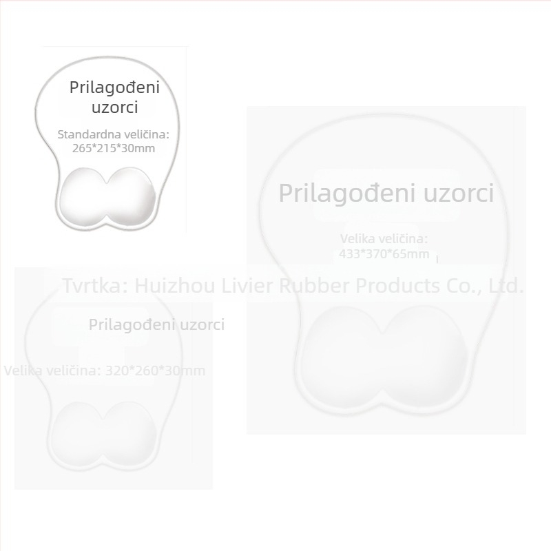 Velika silikonska podrška za zglob s protivkliznim PU dnom, jastučić za ruku, injekcijsko oblikovanje