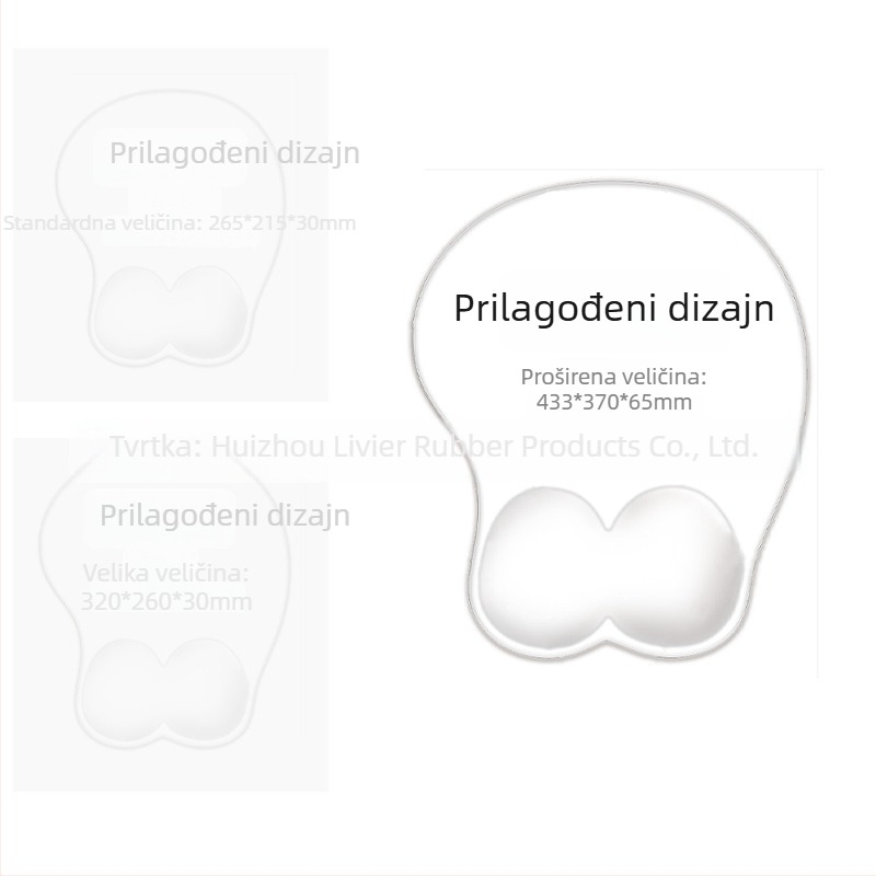 Velika silikonska podrška za zglob s protivkliznim PU dnom, jastučić za ruku, injekcijsko oblikovanje