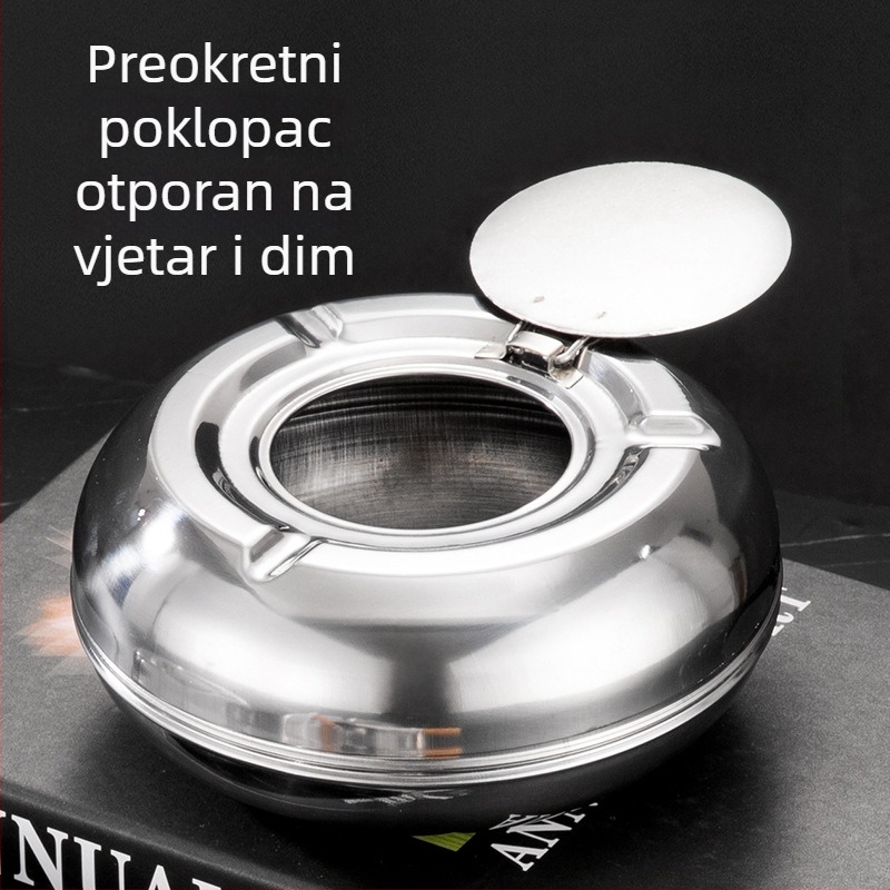 Pepeljarnik s poklopcem, od nehrđajućeg čelika, otporan na vjetar, Hiyijia, Chaozhou