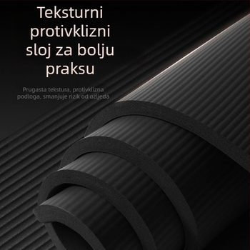 Joga prostirka za početnike, nitril, debljina 6 mm, prugast uzorak, protuklizna površina, za kućnu upotrebu