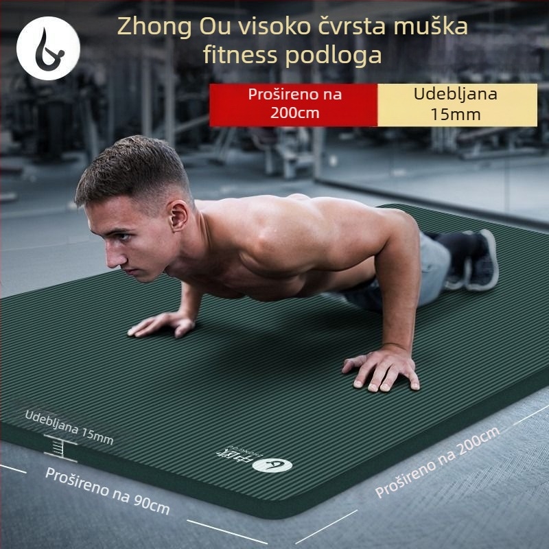 Joga prostirka za početnike, nitril, debljina 6 mm, prugast uzorak, protuklizna površina, za kućnu upotrebu