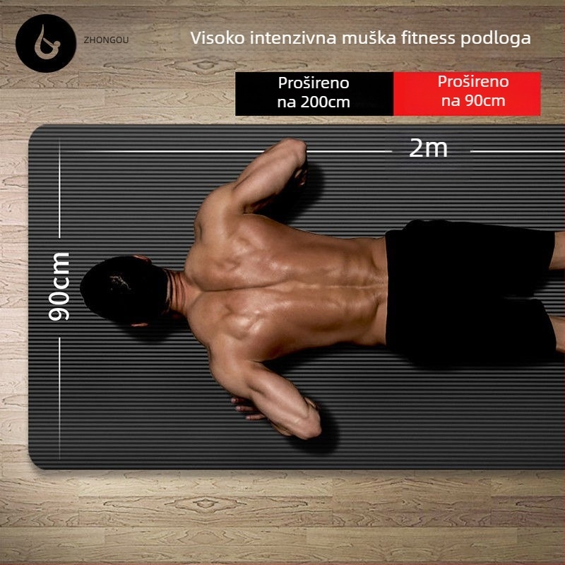 Joga prostirka za početnike, nitril, debljina 6 mm, prugast uzorak, protuklizna površina, za kućnu upotrebu