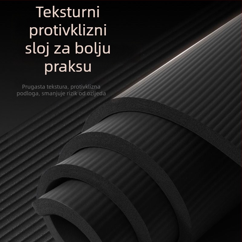 Joga prostirka za početnike, nitril, debljina 6 mm, prugast uzorak, protuklizna površina, za kućnu upotrebu