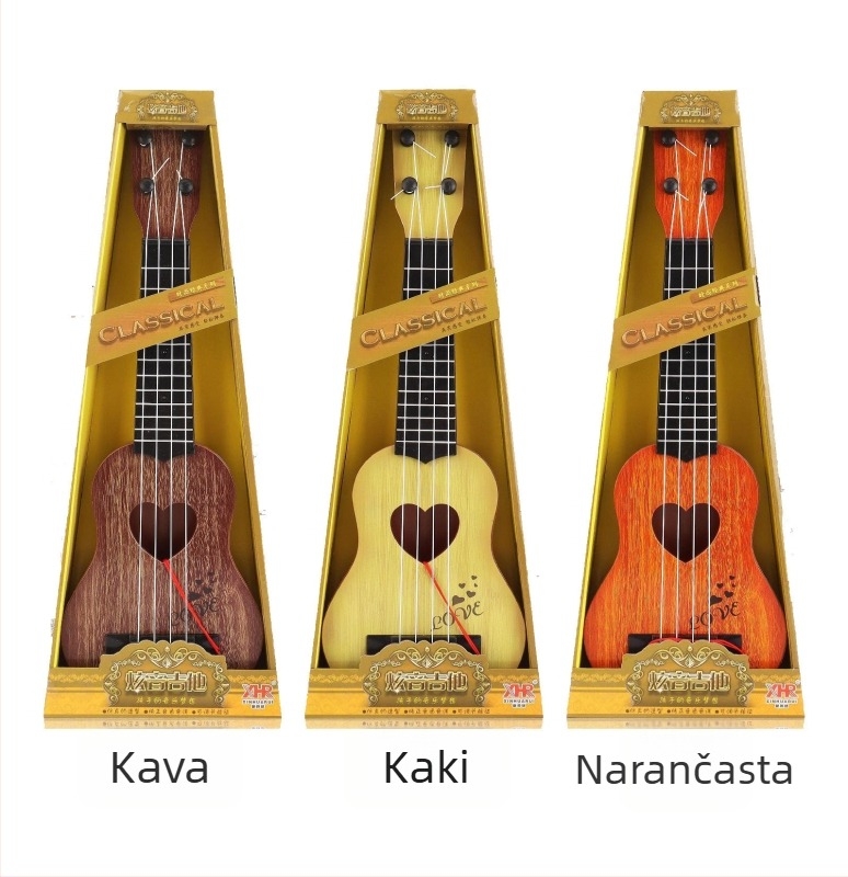 Plastično dječje ukulele za uzrast 4–6 godina; razvija osjetljivost i koordinaciju ruka-oko; 3C certifikat 2019152202026856