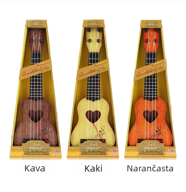 Plastično dječje ukulele za uzrast 4–6 godina; razvija osjetljivost i koordinaciju ruka-oko; 3C certifikat 2019152202026856