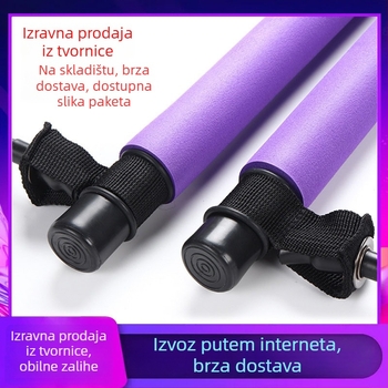 Pilates štap za jogu i proširenje prsnog koša, TPR materijal, vučna užad, fitness štap (TPR; vučna užad)