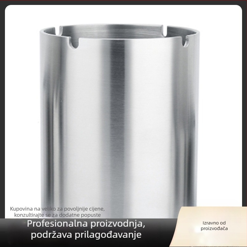 Nehrđajući čelični pepelarnik za barove i KTV, otporan na vjetar, otporan na padove, ispis logotipa
