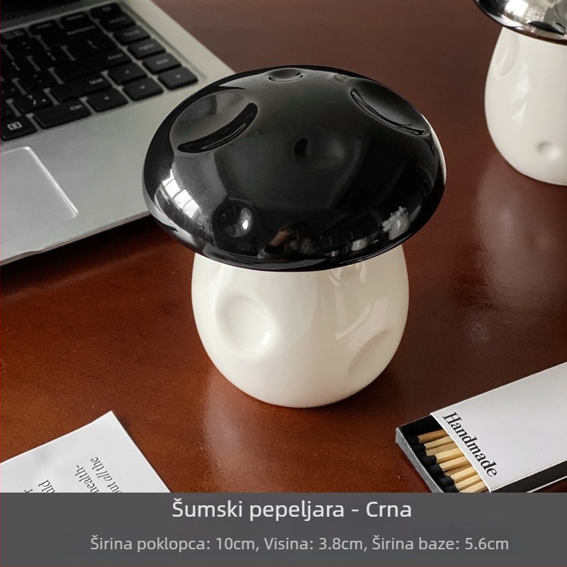 Keramički pepeljara s poklopcem, Insta-stil, visokokvalitetni minimalistički dizajn s funkcijom pohrane i otisnutim logom