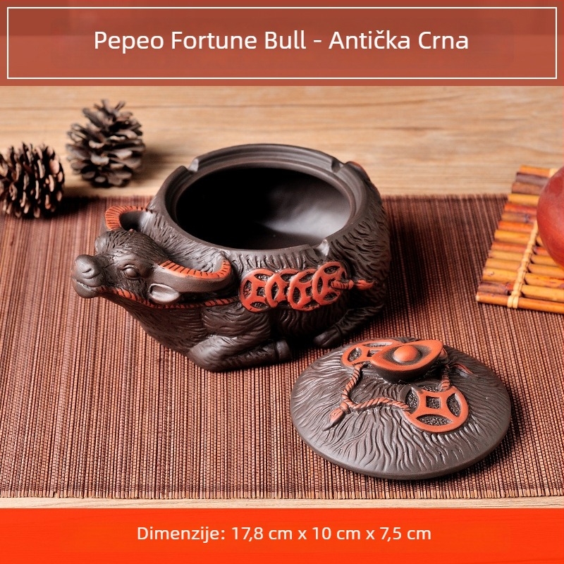 Keramički pepeљnjak s poklopcem – dekorativan komad za dnevni boravak, tea-pet i logo