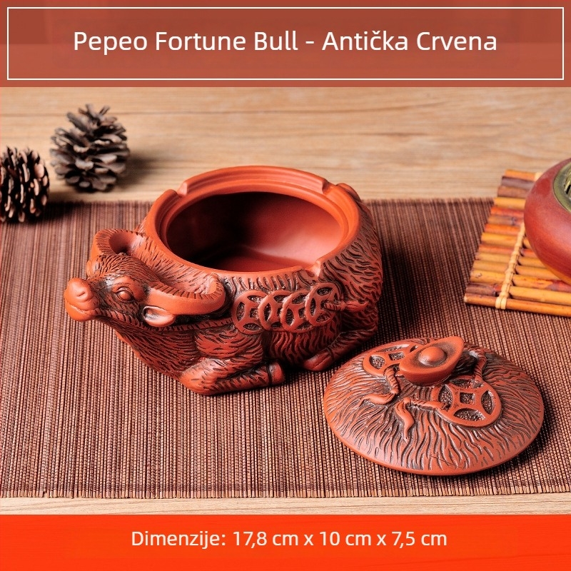 Keramički pepeљnjak s poklopcem – dekorativan komad za dnevni boravak, tea-pet i logo