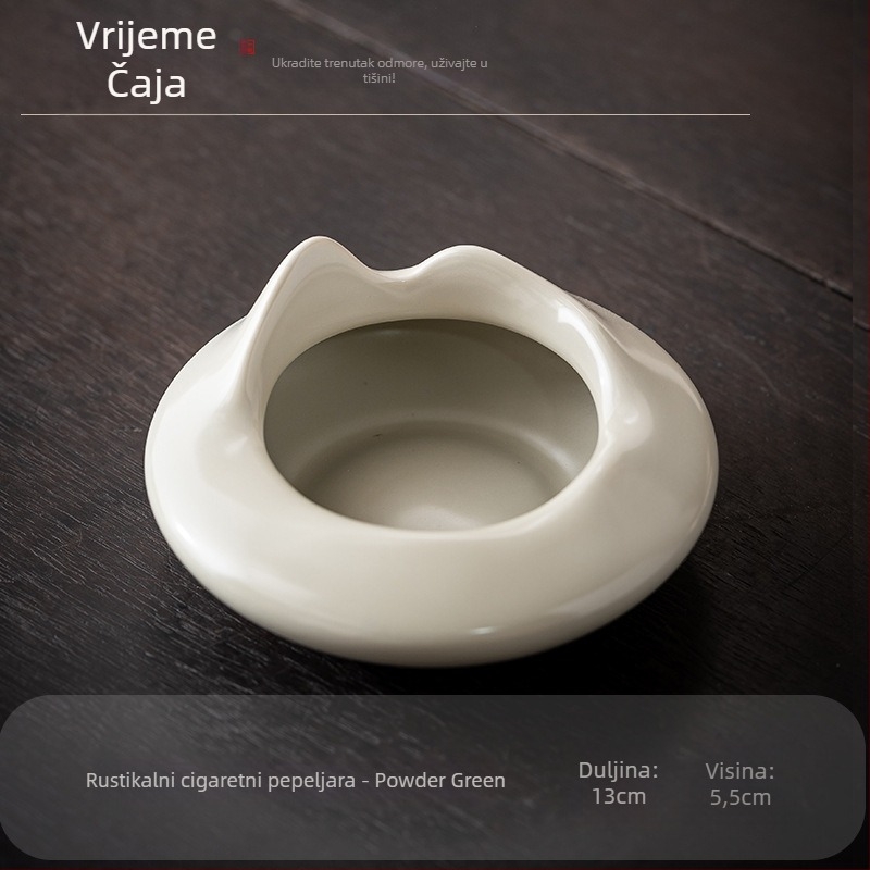 Keramička pepeljara s glazom, vintage stil, s zatvorenim poklopcem, otporna na vjetar, s prostorom za pohranu