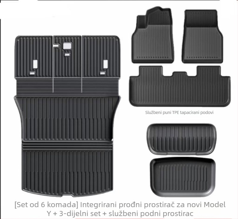 Integrirani pokrov prostora za Tesla Model Y3, TPE materijal, mogućnost prilagodbe, šifra proizvoda 007, posebni jastučići za stopala