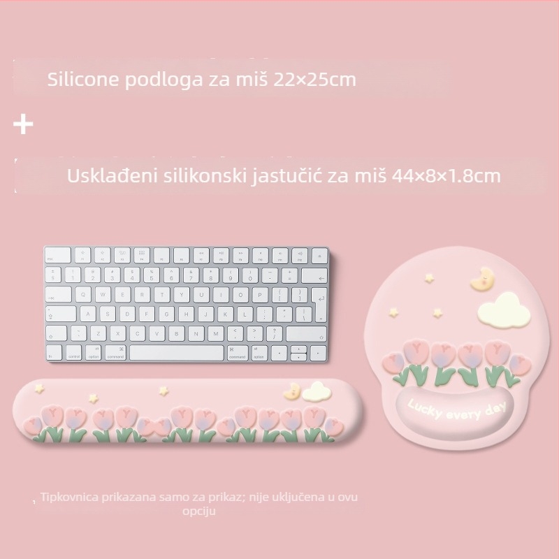 Tulip Podloga za miš s podrškom zgloba, gumena, crtani dizajn, jednostrana, za laptop i ured