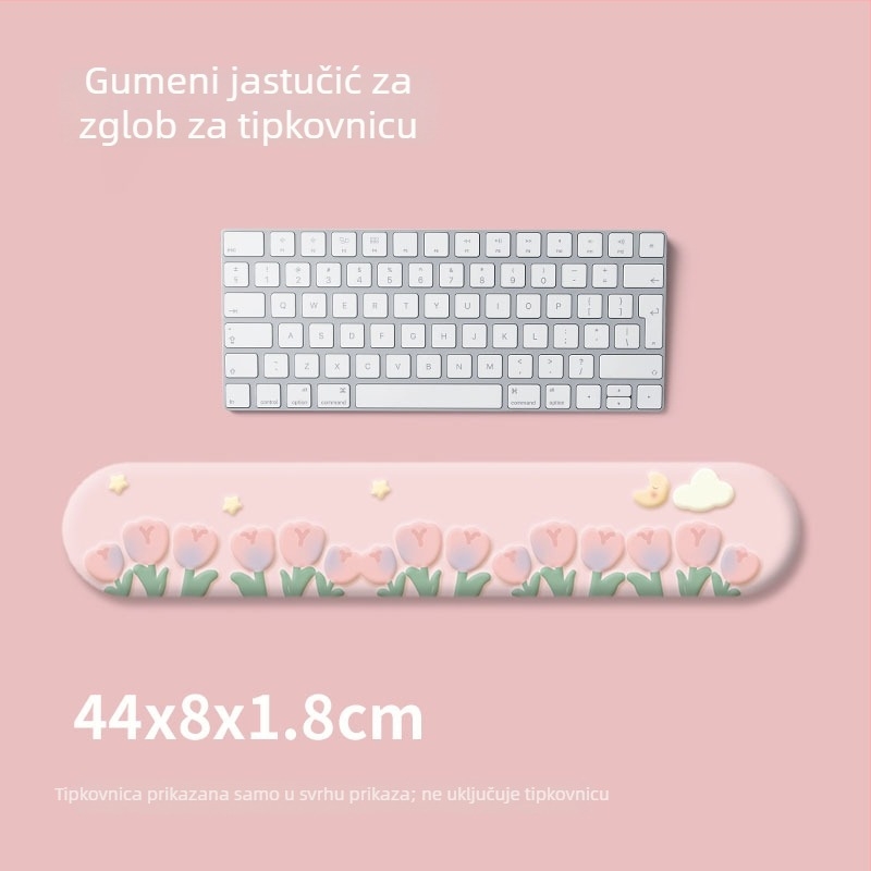 Tulip Podloga za miš s podrškom zgloba, gumena, crtani dizajn, jednostrana, za laptop i ured
