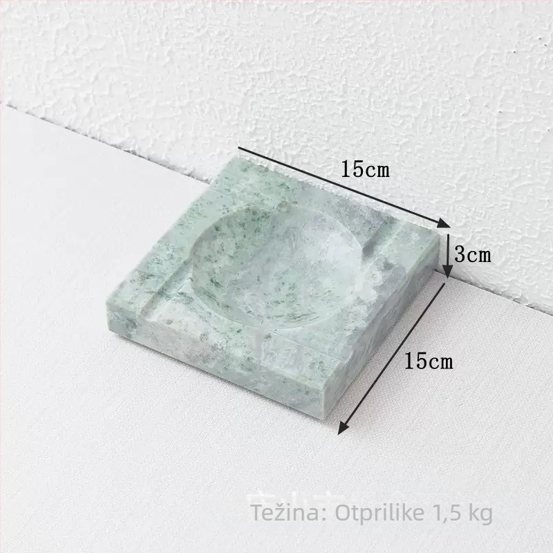 Pepeljara od prirodnog mramora, kvadratnog oblika, skandinavskog stila, luksuzan dekor i pohrana; ispis logotipa dostupan; prilagodba; pogodna kao poslovni dar; Jingxin