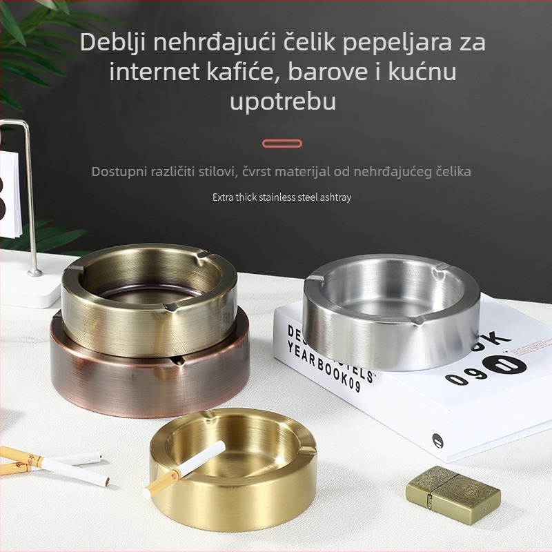 Nehrđajući čelični pepelnjak s prilagođenim logotipom za kafiće, domove i poslovne prostore
