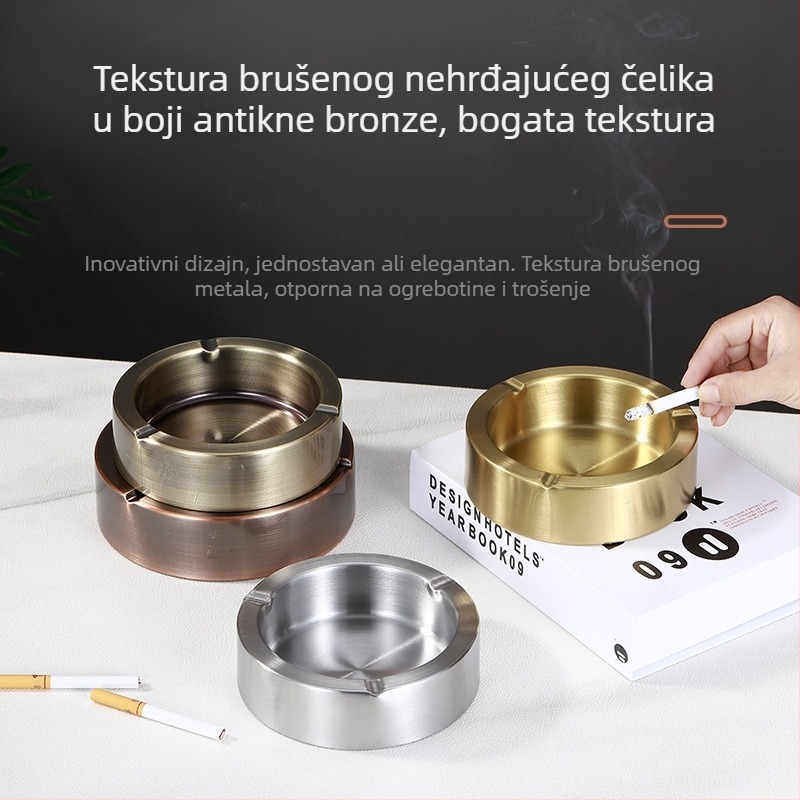 Nehrđajući čelični pepelnjak s prilagođenim logotipom za kafiće, domove i poslovne prostore