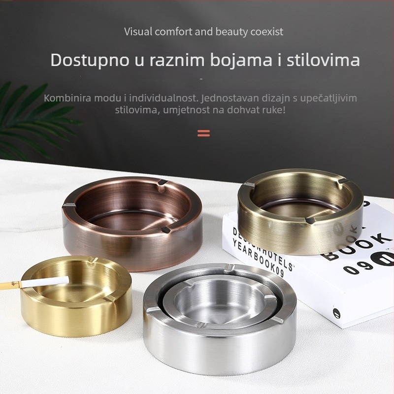 Nehrđajući čelični pepelnjak s prilagođenim logotipom za kafiće, domove i poslovne prostore