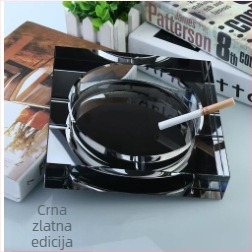 Staklena pepeljara Crystal, K9 staklo, dekorativna i s prostorom za pohranu, za dom/ured/bar, stil jednostavan luksuz