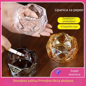 Stakleni pepelnjak - minimalistički lagani luksuz, mogućnost ispisa logotipa, prilagodljiv, Youleku brend