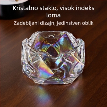 Stakleni pepelnjak - minimalistički lagani luksuz, mogućnost ispisa logotipa, prilagodljiv, Youleku brend