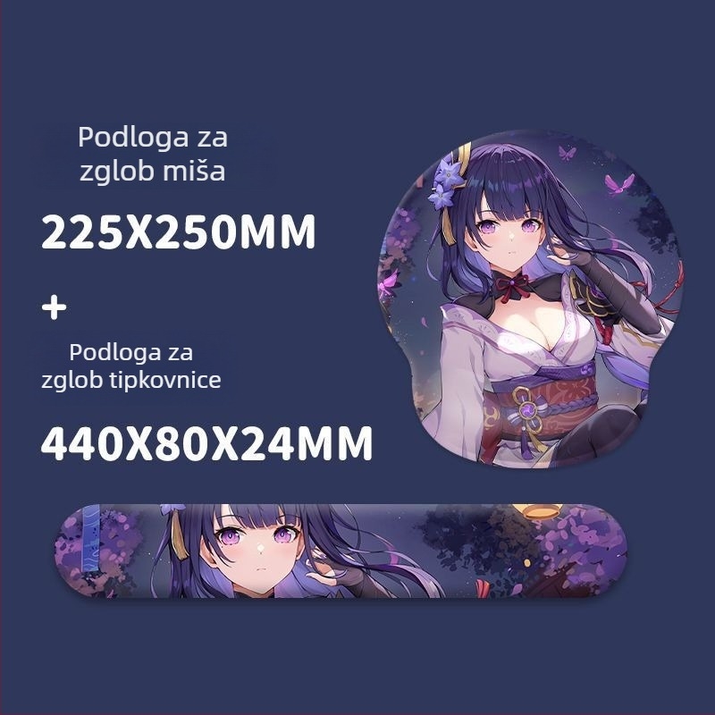Mišja podloga Genshin Thunder General s podrškom za zglob, 3D, dvostrana gumena, OEM prilagođenje