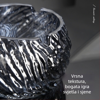 Kristalni stakleni pepeljak, serija Canghai, kućna dekoracija, INS-stil sa spiralnim dizajnom i skladišnom funkcijom